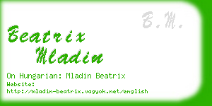 beatrix mladin business card